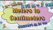 m to cm | Meters to Centimeters | Word Problems | Maths | Grade 3, 4 | Worksheet style Questions