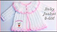 How to crochet easy baby sweater cardigan jacket for Easter | Girls 0-3M by Crochet for Baby #182