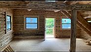 Amish Log Cabin Interior, Assembled in 1 week, New York