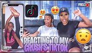 REACTING TO MY CRUSH'S TIKTOKS! *Can't Believe She Did This*