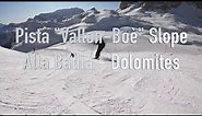 Alta Badia skiing from Vallon (Boè) to Corvara