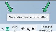 Fix no audio device installed | no output devices found windows 11/10