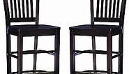 Linon Nelson Espresso Wooden Counter Stools, Set of 2 Fully Assembled
