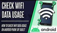 How to Check WiFi Data Usage on Android Phone or Tablet