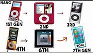 Apple Ipod Nano Evolution 1st to 7th Generation