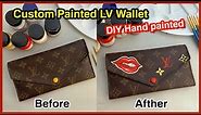 Custom Painted LV Wallet/Paint on leather bag/Step by Step Paint LV Bag/Angelus Leather Paint2020