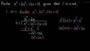 Factoring a Cubic Polynomial (Long Division)