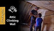 Building a custom home rock wall in my attic - kids love rock climbing at home!