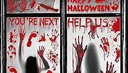 Funnlot Bloo dy Halloween Decorations Large Halloween Window Cling Scary Halloween Window Decal Floor Clings Spooky Halloween Window Clings Decorations Halooween Window Clings
