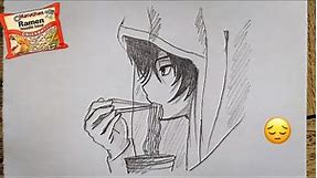 How to draw a sad anime boy step by step | sad anime boy sketch | sad drawing tutorial