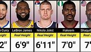 Real Heights Of Famous NBA Players | LeBron James, Nikola Jokic, Shaquille O'Neal, Stephen Curry.