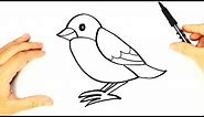 Cómo dibujar un Pájaro paso a paso para niños | Dibujo de animales para niños