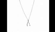 Lucky Symbol Jewelry 925 Sterling Silver Wishbone Pendant Necklace