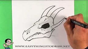 How to Draw a dragon Skull - Step by Step for Beginners - Easy Drawings - Simple Drawings