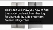 Find your Refrigerator Model and Serial Number (SxS, BM)