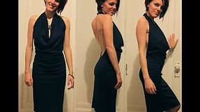 DIY Easy Backless Dress Tutorial with a Halter Top Cowl Neck