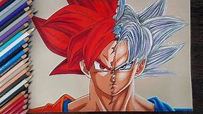Coloring Flat Vs Semi Realistic | Goku Super Saiyan God and Mastered Ultra Instinct