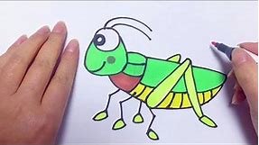 How To Draw A Cute Cricket丨 Easy Drawing Lesson For Kids-060