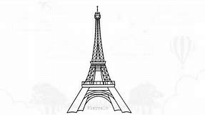 How to draw eiffel tower - Paris Eiffel Tower drawing tutorial