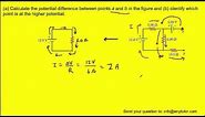 Calculate the potential difference between points a and b in the figure