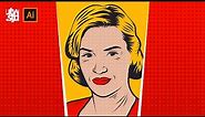 Cara Membuat Retro Pop Art Kate Winslet | Timelapse | Illustrator Tutorial