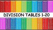 Division Tables 1 to 20