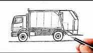 How to draw a Garbage Truck easy