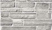 Commomy 10 Pcs Faux Stone 3D Wall Panels Peel and Stick Tiles, 11.8'' x 11.8'' Ultra-Light PVC Faux Brick Textured Wall Panels for Interior Wall Decor Living Room, Bedroom, Fireplace