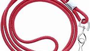 Specialist ID 25 Pack - Premium Round ID Badge Neck Lanyards for Card Holders and Name Tags - 36 In Non-Breakaway Heavy Duty Cord & Secure Metal Swivel J Hook Clip (Red)