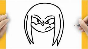 HOW TO DRAW A KNUCKLES FACE EASY STEP BY STEP