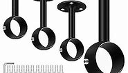 Ceiling Curtain Rod Bracket, Heavy Duty Curtain Rod Holder, Stainless Steel, Matte Black Ceiling Curtain Rods Hooks Hangers Fit for 1 1/4 Inch Drapery Poles, Set of 4