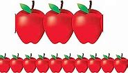 Hygloss Products Red Apples Die-Cut Bulletin Board Border – Classroom Decoration – 3 x 36 Inch, 12 Pack