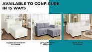 Naomi Home Elizabeth Modern Loveseat Sofa with Extendable Design & Soft Comfortable Seating – Linen Modular loveseat Sofa with Sturdy Wooden Frame, Ideal for Small Spaces, Easy Assembly, Gray