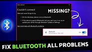 Bluetooth On Off Button Is Missing In Windows 10 & 11 | Bluetooth not working on PC and Laptop