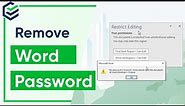 3 Ways - Remove Password From Word Document | Unlock Word Document
