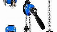 FITHOIST Mini Chain Hoist 1/4 ton 550Lbs Capacity 10ft Lift Small Come Along Alloy Steel G80 Chain 2 Heavy Duty Hooks, Manual Lever Chain Hoist for Garages Warehouse Automotive Machinery