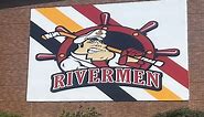 Watch: Peoria Rivermen install massive new sign outside the Civic Center