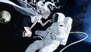 Angel Anime Girl And Astronaut Live Wallpaper - MoeWalls
