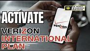 How to activate Verizon international plan