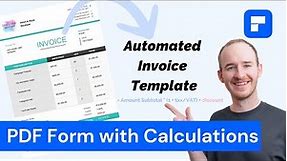 Fillable PDF forms with calculations | How to create automated invoice template