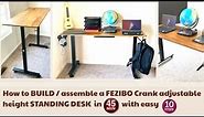 How to build a perfect adjustable height standing desk |Fezibo crank standing desk detailed assembly