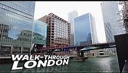 LONDON Walk 🇬🇧 - Canary Wharf 🏙 - One of London’s (and the world’s) main financial districts 🏦 4K