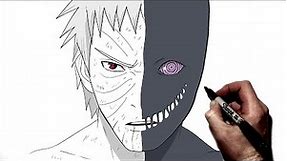 How To Draw Obito/Black Zetsu | Step By Step | Naruto