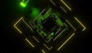 Green And Yellow Abstract Squares Dimension Background Vj Loop In 4K