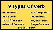 9 Types Of Verbs/ Verb And Its Types