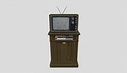 80s TV on Console Stand with VCR - 3D model by westingtyler