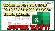 How to Make a Floor Plan or Classroom Layout in Excel within Minutes for FREE! Super Easy Excel Tips
