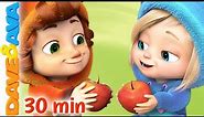 🍎 Five Apples in the Apple Tree and More Nursery Rhymes | Kids Songs by Dave and Ava 🍎