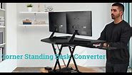 VERSADESK 36" Wide UltraLite Electric Height-Adjustable Standing Desk Converter, Sit to Stand Desktop Riser, Keyboard Tray, USB Port, Holds 40 Lbs, White