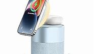 COLSUR Bluetooth Speaker, Magnetic Wireless Charger, Bluetooth Speakers with Night Light, 2 in 1 Wireless Charging Station for iPhone 15/14/13/12 Series, AirPods Pro/3/2（Gift Ideal）
